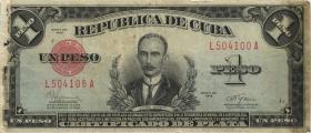 Kuba / Cuba P.069f 1 Peso 1945 (4) 