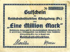 PS1301 Reichsbahn Königsberg 1 Million Mark 1923 (3) 