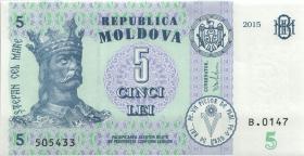 Moldawien / Moldova P.21Aa 5 Lei 2015 (1) 