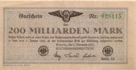 PS1368a Reichsbahn Stettin 200 Milliarden Mark 1923 (3+) 