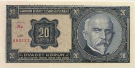 Tschechoslowakei / Czechoslovakia P.21s 20 Kronen 1926 Specimen (1) 