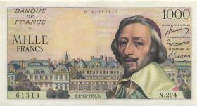 Frankreich / France P.134a 1000 Francs 6.12.1956 (2+) 
