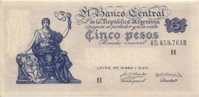 Argentinien / Argentina P.264d 5 Pesos (1951-59) (2) 