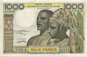 West-Afr.Staaten/West African States P.103Ak 1000 Francs o.D. (3) 