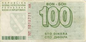 Bosnien & Herzegowina / Bosnia P.024 100 Dinara 1992 (4) 