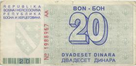 Bosnien & Herzegowina / Bosnia P.022 20 Dinara 1992 (4) 