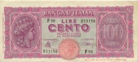 Italien / Italy P.075a 100 Lire 1944 (3+) 