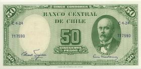 Chile P.126a 5 Centesimos a. 50 Pesos (1960-61) (1) 