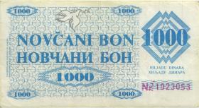 Bosnien & Herzegowina / Bosnia P.008h 1000 Dinara 1992 (3) mit Handstempel 