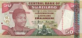 Swasiland / Swaziland P.26b 50 Emalangeni 1998 (1) AA7000055 