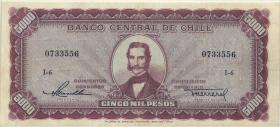 Chile P.117a 5000 Pesos = 500 Condores (1947-59) (3+) 