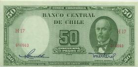Chile P.112 50 Pesos = 5 Condores (1947-1958) (1-) 