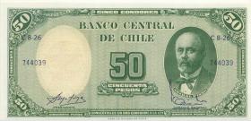 Chile P.126b 5 Centesimos a. 50 Pesos (1960-61) (1) U.2 