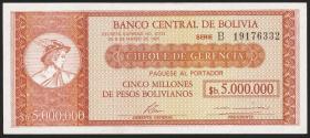 Bolivien / Bolivia P.192A 5.000.000 Pesos Bolivianos 1985 (1) 