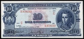 Bolivien / Bolivia P.139c 10 Bolivianos  L.1945 (1) 