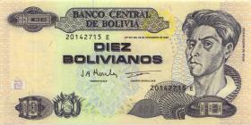 Bolivien / Bolivia P.204c 10 Bolivianos (1997) (1) Serie E 