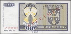 Bosnien & Herzegowina / Bosnia P.142s 1.000.000 Dinara 1993 Specimen (1) 