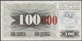 Bosnien & Herzegowina / Bosnia P.056d 100.000 Dinara 1993 (1) 