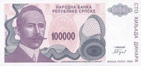 Bosnien & Herzegowina / Bosnia P.154 100.000 Dinara 1993 (1) 