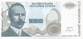 Bosnien & Herzegowina / Bosnia P.157 100.000.000 Dinara 1993 (1) 