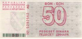 Bosnien & Herzegowina / Bosnia P.023 50 Dinara 1992 (1) 