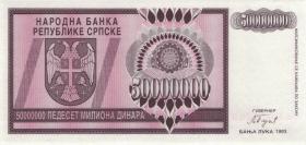 Bosnien & Herzegowina / Bosnia P.145 50.000.000 Dinara 1993 (1) 