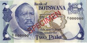 Botswana P.02s 2 Pula (1976) Specimen B/1 000000 (1) 