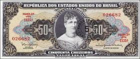 Brasilien / Brazil P.184a 5 Cent- auf 50 Cruz. (1966-67) (1) 