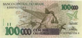 Brasilien / Brazil P.235a 100.000 Cruz. (1992) (1) 
