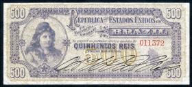 Brasilien / Brazil P.002 500 Reis (1901) (3) 