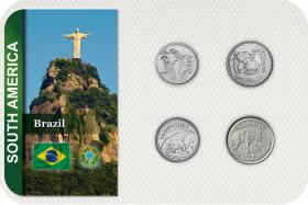 Kursmünzensatz Brasilien / Coin Set Brazil 