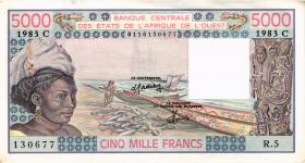 West-Afr.Staaten/West African States P.308Ch 5000 Francs 1983 (2) 