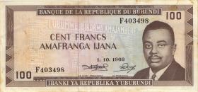 Burundi P.23a 100 Francs 1968 (3) 