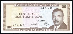 Burundi P.23b 100 Francs 1.6.1975 (1) 