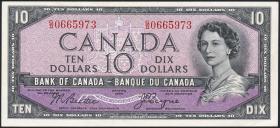 Canada P.069b 10 Dollars 1954 (2) 