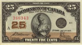 Canada P.011b 25 Cent 1923 (2+) 