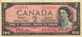 Canada P.076b 2 Dollars 1954 (1961-72) (3) 