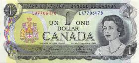 Canada P.085a 1 Dollar 1973 (1) double letter prefix 
