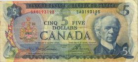 Canada P.087b 5 Dollars 1972 (3) 
