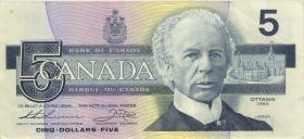 Canada P.095b 5 Dollars 1986 (3) 
