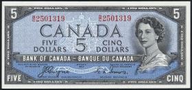 Canada P.068a 5 Dollars 1954 "Devil Face" (1/1-) 