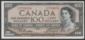 Canada P.082a 100 Dollars 1954 (1/1-) 