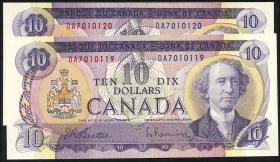 Canada P.088d 10 Dollars 1971 pair (1) 