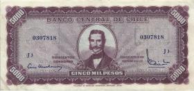 Chile P.130 5 Escudos auf 5000 Pesos (1960-61) (3) 