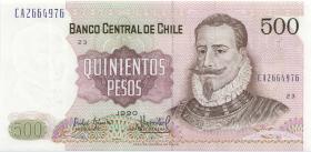 Chile P.153b 500 Pesos 1990 (1) 