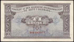 Dänemark / Denmark P.M04 10 Kronen (1945) All. Oberkommando (3+) 