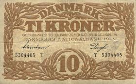 Dänemark / Denmark P.31n 10 Kroner 1943 T (3+) 