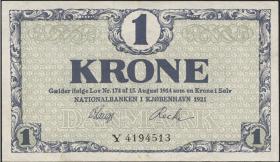 Dänemark / Denmark P.12f 1 Krone 1921 Y (2+) 