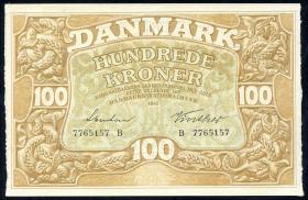 Dänemark / Denmark P.33d 100 Kroner 1943 (2/1) 