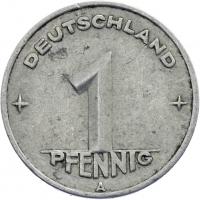 DDR 1 Pfennig (Alu) RS Zahnrad ss 